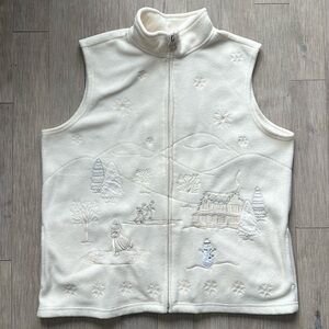 Tradition Winter Cream Embroidered Vest XL
